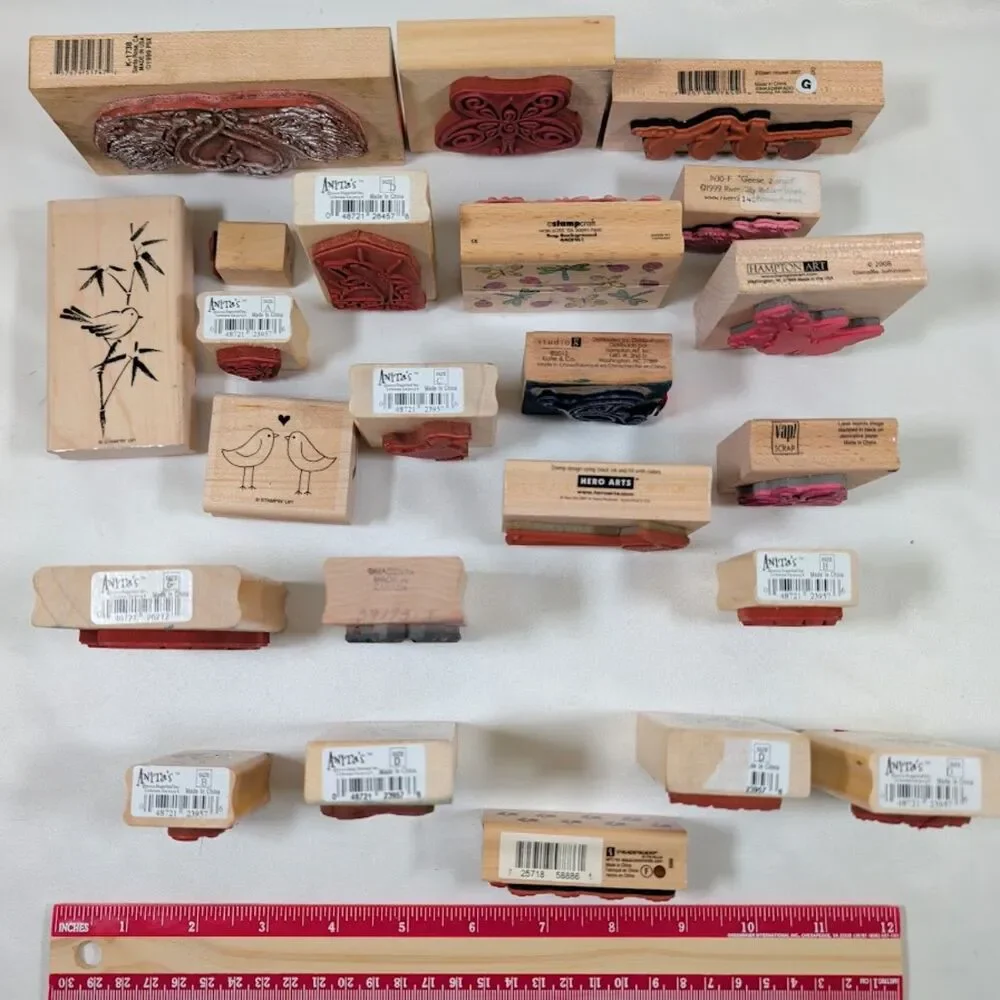 Lot #10 Nature Bird Butterfly Bee Animal Rubber Stamps Stampin Up Anita's